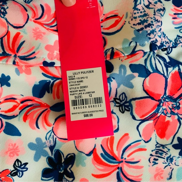 NWT Lilly Pulitzer Jonas Skort Party Like a Lobstar - Picture 5 of 7